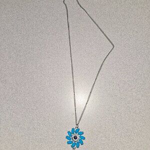 Blue flower necklace